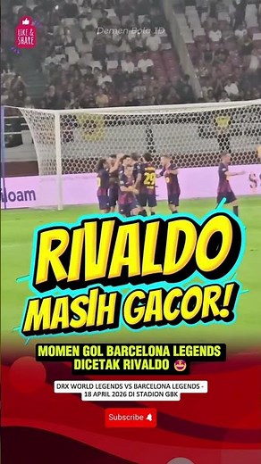 RIVALDO GOAL! BARCELONA LEGENDS UNGGUL1-0 VS DRX WORLD LEGENDS🤩 #rivaldo