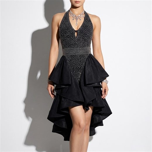 Latin Salsa Dress With Crystal Detail – Professional Competition Dance Outfit - Etsy