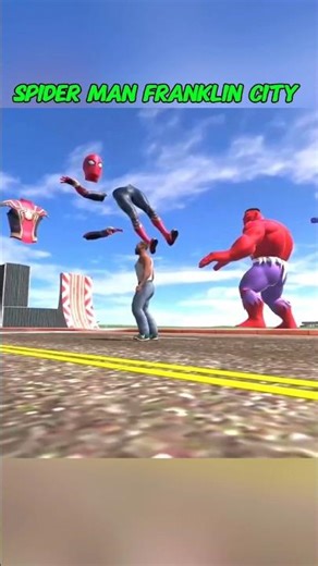 🥺 Spiderman Franklin City Vs 👺 Gaint Red Hulk/ Indian bike driving 3d #shorts #ytshorts #gaming #cod