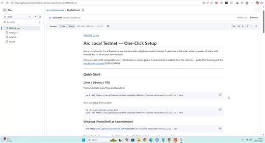 >> made a one click node runner script because running an @arc node is genuinely tough for most users arc was really hard to set up and i spent a lot of time figuring it out>> with this script you can finally run a node with just one command>> one thing to keep in mind you need to keep docker running in the background if you want to run it on your local pc>> if you face any errors you can check the full guide in the repo or just ask claude with a screenshot of the error and it will walk you thro