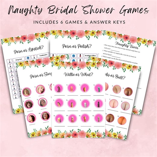 Naughty Floral Bridal Shower Games | Adult Party Games | Instant Download - Etsy