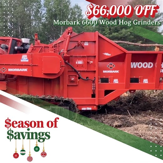 Clear the way for holiday cheer. From storm cleanup to yard waste, the Morbark 6600 makes every job merry and bright.✨ Take advantage of $66,000 OFF for the rest of 2025 and start the new year ahead. Find out more: www.morbark.com #Morbark #WoodHog #Holiday #Sales | Morbark, LLC