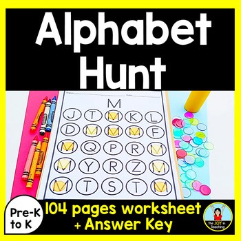 Alphabet Letters and Beginning Sounds Hunt Worksheet for Preschool