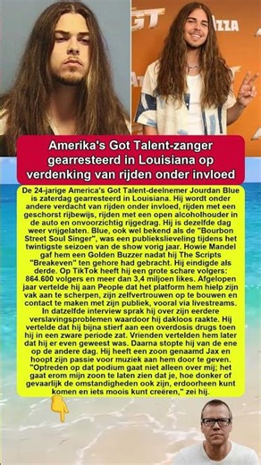 Amerika's Got Talent zanger gearresteerd in Louisiana op verdenking van rijden onder invloed