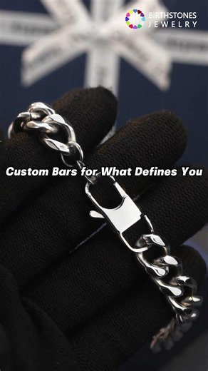 Custom Engraved Text Bar Chain Bracelet for Men – 10MM Stainless Steel