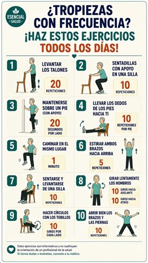¿TROPIEZAS CON FRECUENCIA?¡HAZ ESTOS EJERCICIOS TODOS LOS DÍAS #Salud #Ejercicio #AdultosMayores
