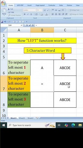 How Left Function work in Excel? || Left Function in Excel || #shorts || #excel