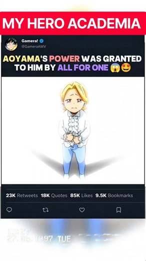 AOYAMA's POWER was granted to him by ALL FOR ONE 😱🤩 | #myheroacademia #edit #mha #amv #anime