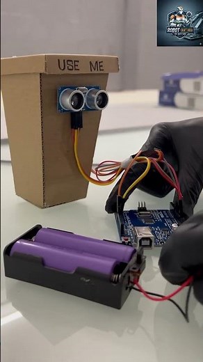 Smart Dustbin Using Ultrasonic Sensor & Arduino | School Project#robotics#shorts