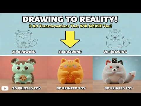 I Turned My Daughter’s Drawings into REAL Toys!, Full Tutorial #3dprinting