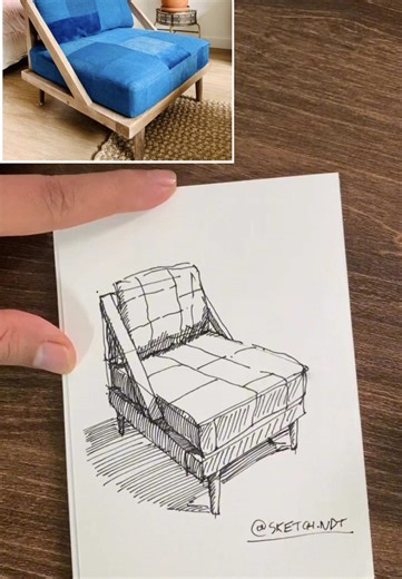 Mastering Form: Drawing an Armchair from a 3/4 Perspective