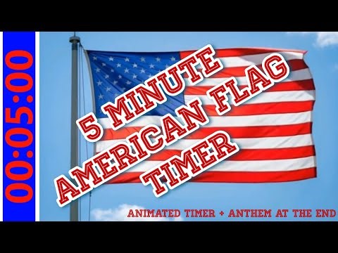 MAGA 5 Minute American Flag Timer 🇺🇸 | Silent Countdown – Ends with U.S. National Anthem"