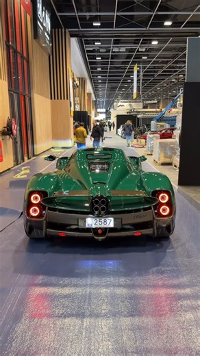 Thomas Howarth on Instagram: "Crazy spec Pagani Utopia negotiating its way into Retromobile 💚 #Pagani"