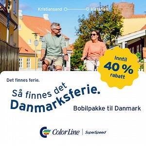 Nå kan du reise tur/retur Norge - Danmark med SuperSpeed og få inntil 40 % på bobilpakken! Bestill senest 6.mai – reis ut august. | Color Line