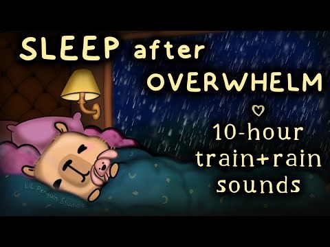 Sensory Videos for Autism 💛 10 Hours Sleep | Calming Train + Rain Sounds & Soothing Capybara Visuals
