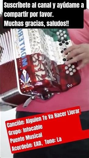 Alguien Te Va Hacer Llorar - Grupo Intocable - Puente Musical - Acordeón Mi #acordeon #accordion
