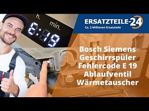 How to fix Bosch/Siemens/Neff dishwasher error E19 – replace the drain valve on the heat exchanger!
