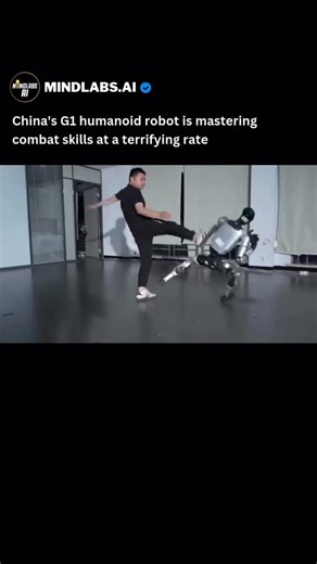 Artificial Intelligence | Tech | Future trends | ChatGPT on Instagram: "🤖🇨🇳 China’s G1 humanoid robot is leveling up — and it looks straight out of a sci-fi action movie. Powered by AI, sensors, and an “anti-gravity” control system, it shrugs off kicks, shoves, and full-on takedowns, bouncing back almost instantly. What started as clumsy steps is now evolving into combat-style agility — movements so quick and fluid that many humans couldn’t keep up. Would you trust robots with this kind of re