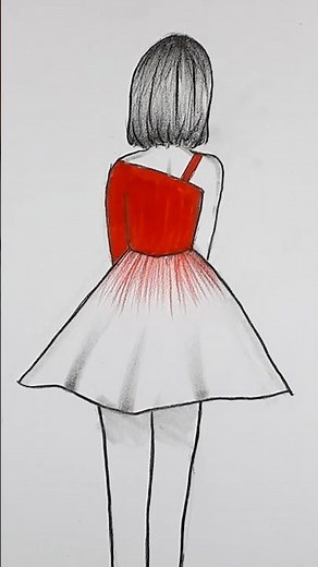 Pencil drawing for beginner || Girl sketch - shortsvideo