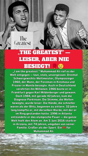 MUHAMMAD ALI: 32 JAHRE PARKINSON — DER GRÖSSTE VERSTUMMTE LANGSAM! 💔