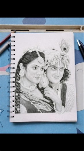 Radha Krishna Pencil Drawing ❤️ SketchBeautiful Radha Krishna Drawing bhavya art viral shorts