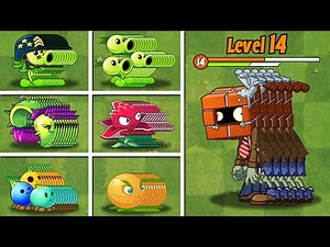 PVZ 2 Challenge - 100 Plants Vs 5 Brickhead Zombie Level 15 Custom Speed