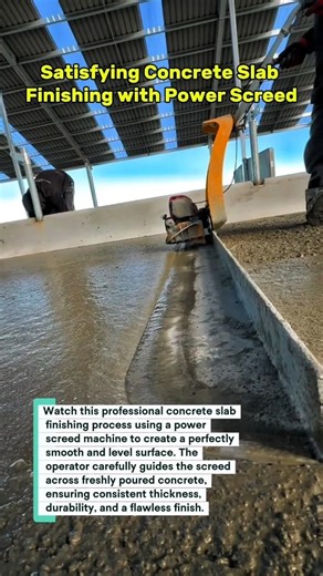 Satisfying Concrete Slab Finishing with Power Screed | Perfect Floor Leveling