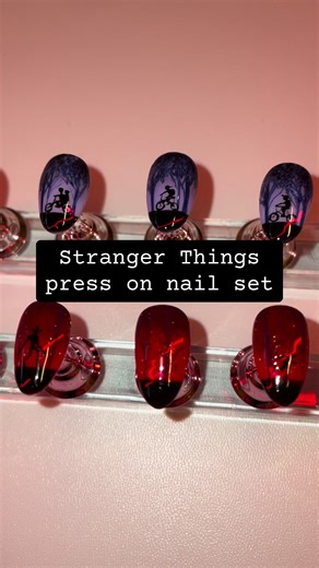 Hand-Painted Stranger Things Press On Nail Set