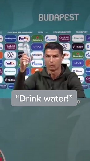 Cristiano Ronaldo Removes Coca-Cola Bottles at Press Conference