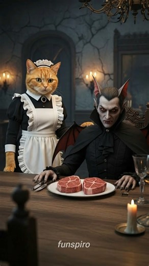 Funspiro on Instagram: "The Vampire’s Last Laugh.#TheCurseThatFollowedHerHome #VampireStory #GothicFantasy #DarkMystery #EmotionalStory #SadEnding #AnimatedShort #CinematicScene #CatStory #VampireCurse #FantasyDrama #HeartbreakingStory #GothicVibes #TragicTale #DarkEmotions #MysteryNight #StoryWithATwist #FantasyShortFilm #CursedMeat #VampireLaugh #emotionalcinematicvideo"