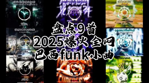 盘点9首爆火全网巴西funk小曲1.0 #巴西funk #戴上耳机 #每日推荐音乐 #funk