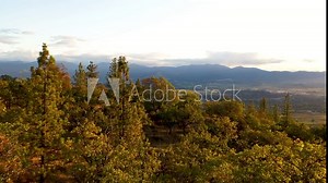 Aerial view of the Rogue Valley in Southern Oregon at sunset.