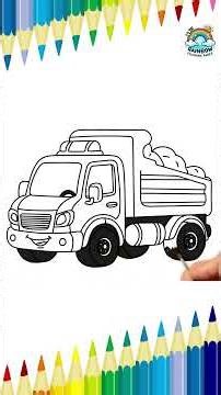 🚚 Truck Coloring Page for Kids | Fun Cute Vehicle Drawing Art 🎨