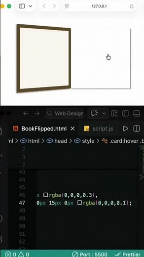 Book flip design using css