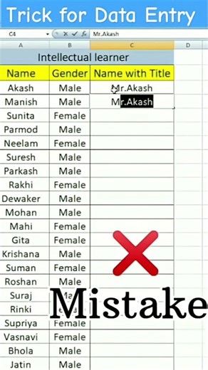 Mr/Miss/Mrs लगाने में घंटों बर्बाद करना बंद करो | Excel Trick #productivity