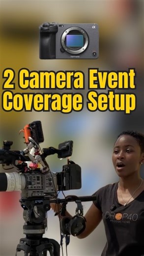 Christine on Instagram: "How I Run a Two-Camera Event Setup Like a Pro Full Video on YouTube Here: https://youtu.be/ky5BpjIZMJw Behind the scenes of a full two-camera event setup — Sony FX6 and FX3 working together to capture every angle 🎬 A-Cam: FX6 with the 70–200mm, Atomos Ninja monitor, and a Lark Max 2 wireless feed straight from the DJ board. B-Cam: FX3 on the Ronin RS4 Pro, paired with the Sony ECM-M1 mic for flexible pickup patterns and a Tiffen ND for exposure control. Power, redundanc