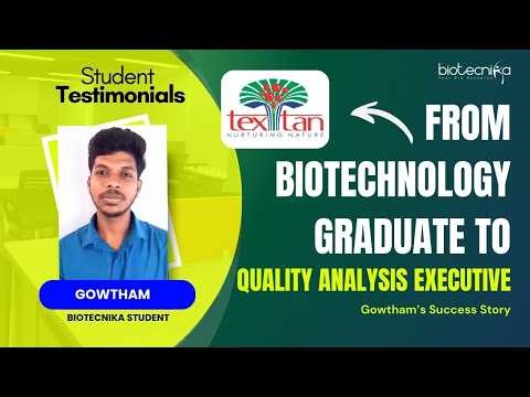 From Biotechnology Graduate to Quality Analysis Executive | Gowtham’s Success Story