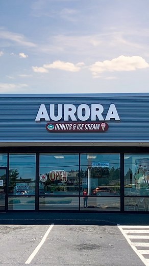 Signs Plus Inc. on Instagram: "Channel letter sign for Aurora Donuts 🍩 Measuring roughly 4’ tall by 12’ wide internally illuminated by LEDs with white acrylic sign faces. We have some new shop floor fabricators and they are learning quickly! Tons of channel letters in the queue. More coming your way soon! #signshop #ledsigns #ledsigns #ledsignage #signmaker #signmaking #channelletters #3dletters"