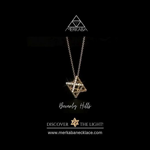 Yellow Gold Merkaba Diamond Necklace – Luxurious and Meaningful Jewish Gift.