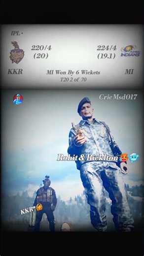Rohit Sharma & Ricklton 🥵🥶 || MI vs KKR 🔥