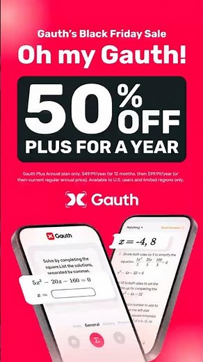 Lowest Price Ever: 50% OFF Gauth Plus for Black Friday ✨