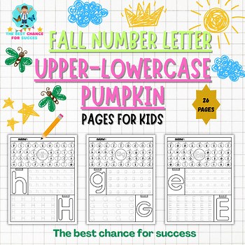 Fall Number Letter Upper & Lowercase Pumpkin Worksheets | 26 Tracing Pages