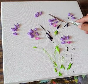 Abstract Flower Painting On Canvas Using Acrylic Paints 🌼🌷🤩 | Suraj fine arts