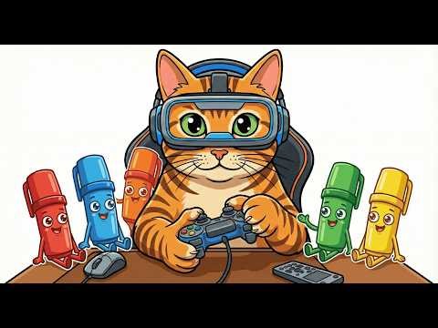 Belajar Mewarnai: Kucing Lucu Main Game VR (Coloring Gamer Cat)