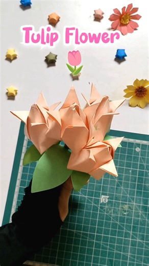 No glue DIY Tulip Flower 🌷😱 | #shorts #diy #tulip #diyshortsfeed