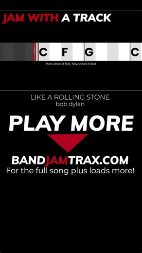 Like A Rolling Stone by Bob Dylan | BANDJAMTRAX EASY GUITAR | Jam With A Track