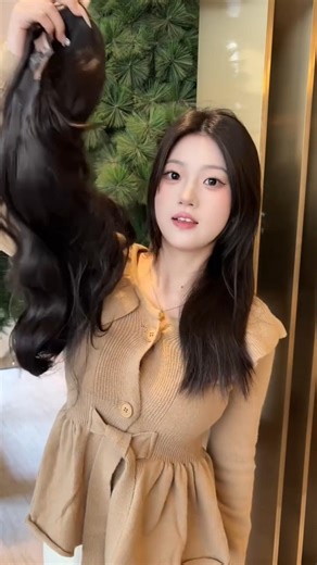 Smooth Hair Wig Try-on | Real or Fack #shorts #wig #hairstyle #hair#wigs#hairwig