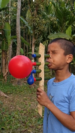 samsad_mini_2 on Instagram: "Creative Apple Tree Toys and Four Tube Bamboo with Cute Balloon #balloon #craft"