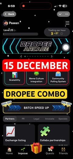 Dropee Daily Combo 15 December | Dropee Daily Combo Today | Today Dropee Combo Card |