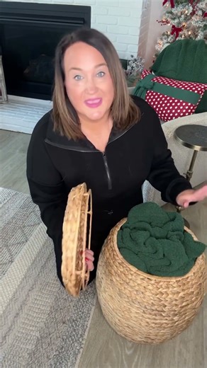 Found the perfect storage basket for all your favorite throws! This is functional + doubles as cute